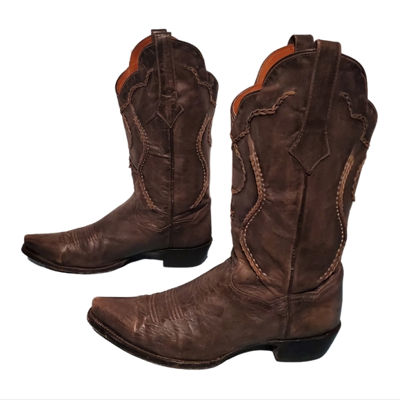 Dan Post Other - Vintage Dan Post Gray Leather Stitched Cowboy Western Boots Men's Size 9.5D